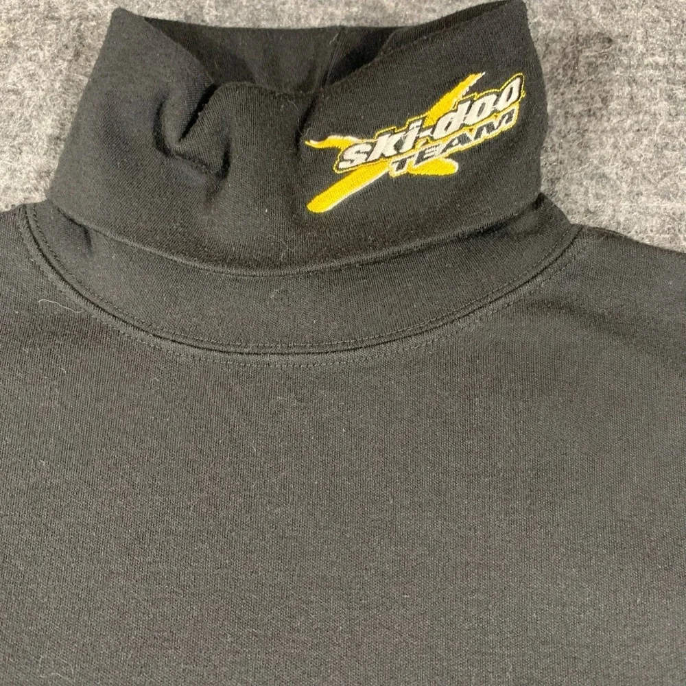 VTG Ski Doo Shirt Mens Medium Black Turtleneck Long Sleeve Racing Snowmobile